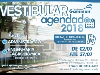 VESTIBULAR AGENDADO 2018